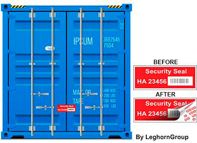 container void labels seal examples of use