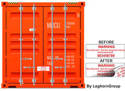 container void labels seal examples of use