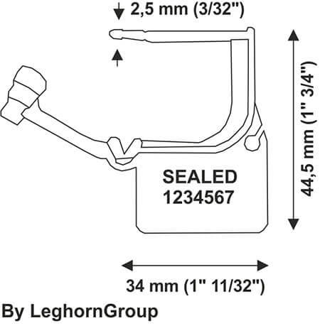 plastic padlock security calaide seal technical drawing