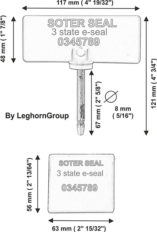 bolt lock rfid three states soter seal technical drawing